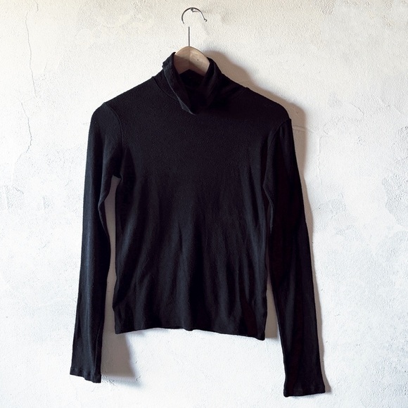 OZMA Marianne Turtleneck, Regen Silk Noil Jersey, Black, Small - Picture 3 of 6